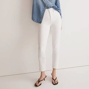NWT Madewell pure white Stovepipe jeans